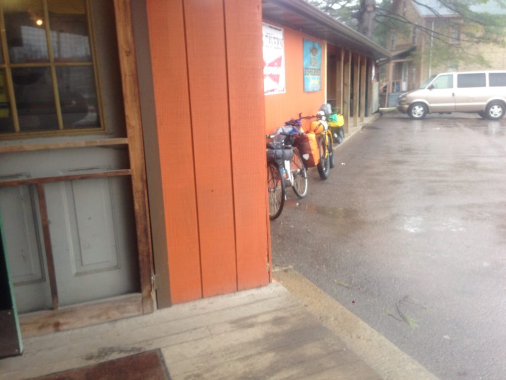 bikes in the rain