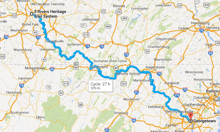 Pittsburgh to DC via GAP and C+O