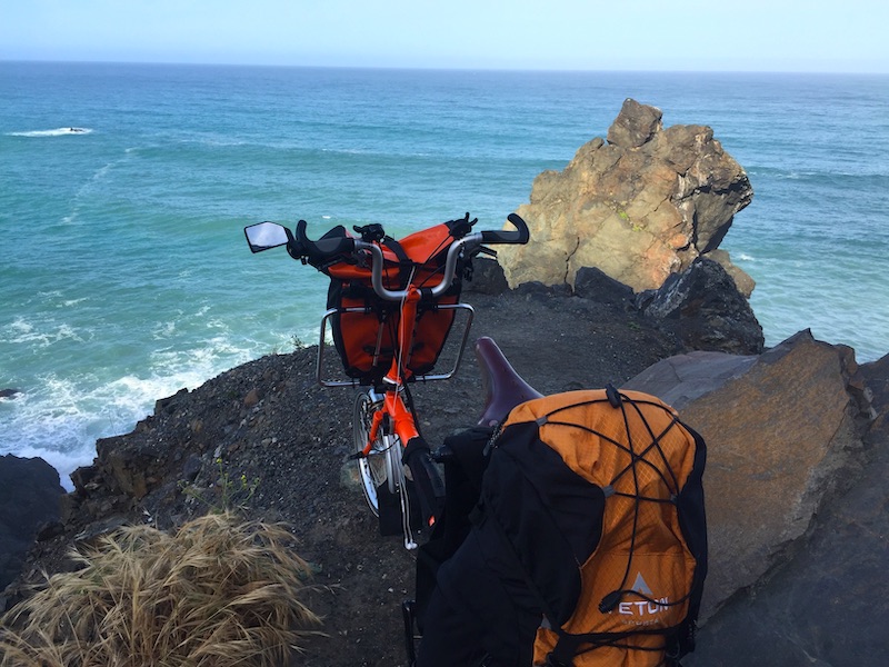 bicycle touring Big Sur by Brompton
